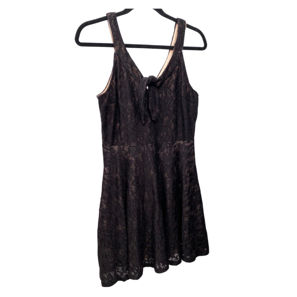 City Triangles black lace strap a line dress